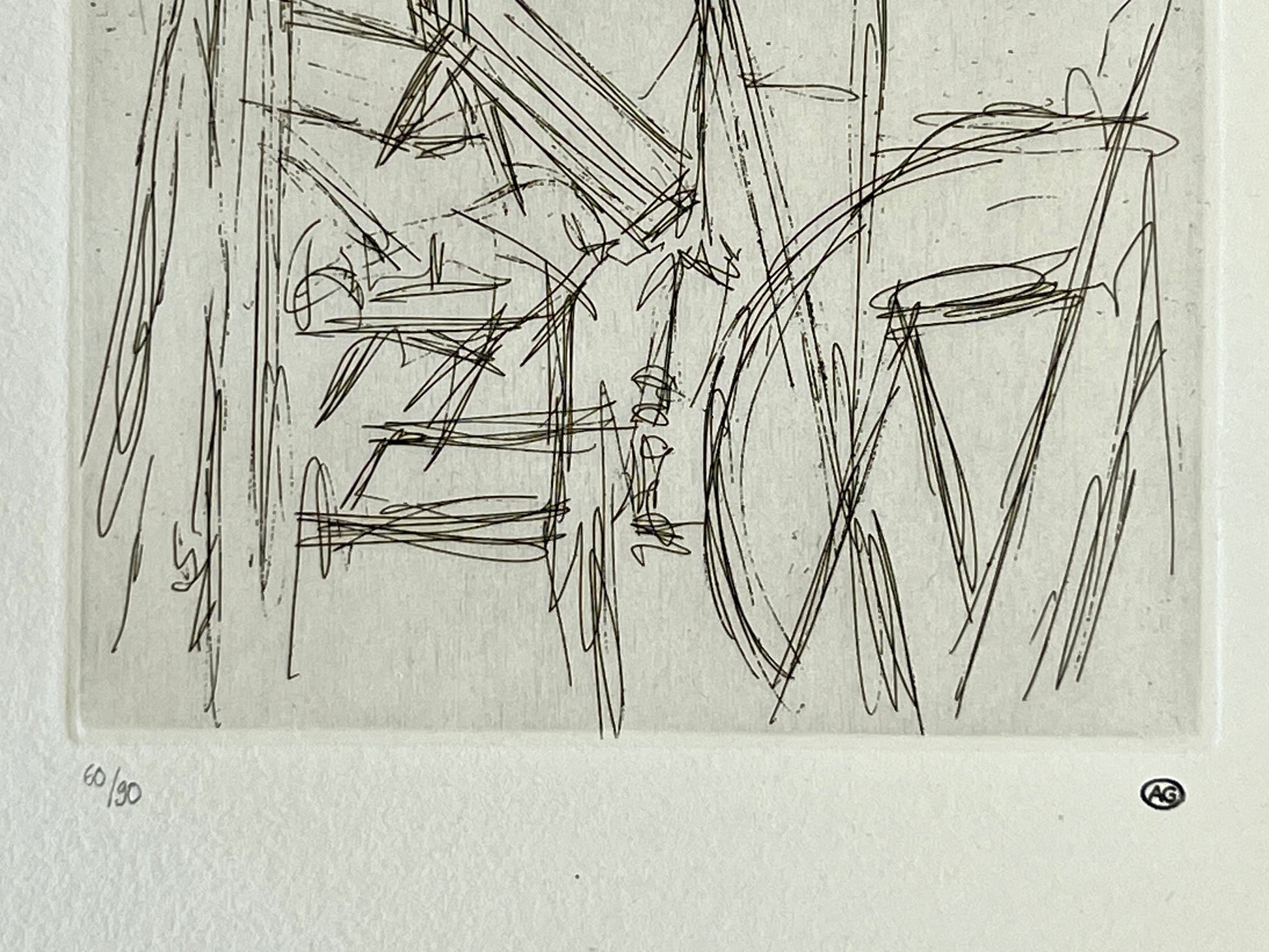 Radierung von Alberto Giacometti  stempelsigniert und nummeriert
