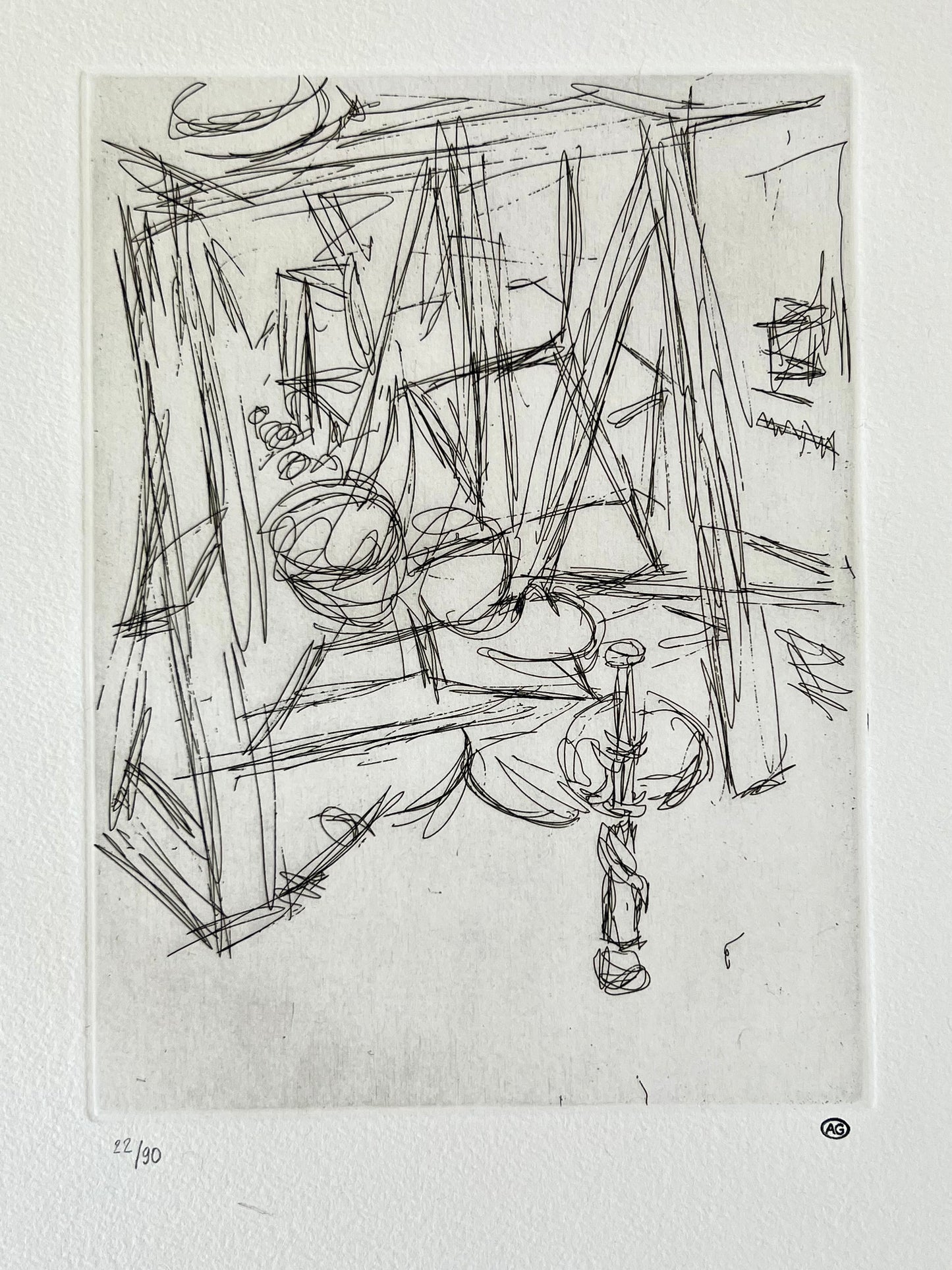 Coin de l’atelier de Diego II von Alberto Giacometti, Radierung stempelsigniert und nummeriert
