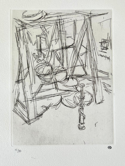 Coin de l’atelier de Diego II von Alberto Giacometti, Radierung stempelsigniert und nummeriert
