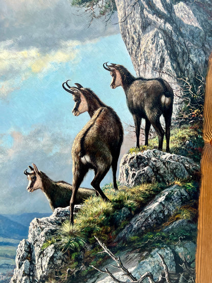 Wildmaler Moser Gemsen im Gebirge